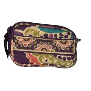 Vera Bradley Quilted Cotton Zip Coin Purse Plum Paisley Floral Small Wallet